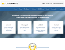 Tablet Screenshot of corewire.com